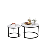 Round Coffee Table 2-Piece Set, Living Room Nesting Round Side Table Set of 2 - Image 14