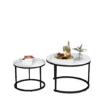 Round Coffee Table 2-Piece Set, Living Room Nesting Round Side Table Set of 2 - Image 16
