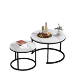 Round Coffee Table 2-Piece Set, Living Room Nesting Round Side Table Set of 2 - Image 17