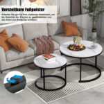 Round Coffee Table 2-Piece Set, Living Room Nesting Round Side Table Set of 2 - Image 4