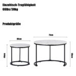 Round Coffee Table 2-Piece Set, Living Room Nesting Round Side Table Set of 2 - Image 5