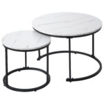 Round Coffee Table 2-Piece Set, Living Room Nesting Round Side Table Set of 2 - Image 8
