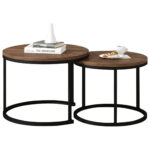 Round Coffee Table 2-Piece Set, Living Room Nesting Round Side Table Set of 2 - Image 10