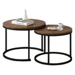 Round Coffee Table 2-Piece Set, Living Room Nesting Round Side Table Set of 2 - Image 11
