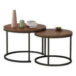 Round Coffee Table 2-Piece Set, Living Room Nesting Round Side Table Set of 2 - Image 9