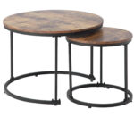 Round Coffee Table 2-Piece Set, Living Room Nesting Round Side Table Set of 2 - Image 9