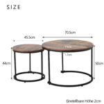Round Coffee Table 2-Piece Set, Living Room Nesting Round Side Table Set of 2 - Image 11