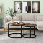 Round Coffee Table 2-Piece Set, Living Room Nesting Round Side Table Set of 2 - Image 14