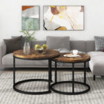 Round Coffee Table 2-Piece Set, Living Room Nesting Round Side Table Set of 2 - Image 15