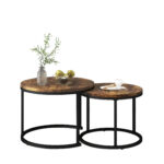 Round Coffee Table 2-Piece Set, Living Room Nesting Round Side Table Set of 2 - Image 17
