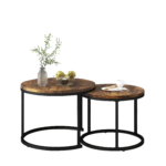 Round Coffee Table 2-Piece Set, Living Room Nesting Round Side Table Set of 2 - Image 18
