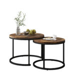 Round Coffee Table 2-Piece Set, Living Room Nesting Round Side Table Set of 2 - Image 19