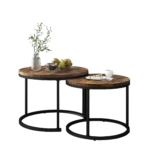 Round Coffee Table 2-Piece Set, Living Room Nesting Round Side Table Set of 2 - Image 20