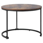 Round Coffee Table 2-Piece Set, Living Room Nesting Round Side Table Set of 2 - Image 4