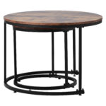 Round Coffee Table 2-Piece Set, Living Room Nesting Round Side Table Set of 2 - Image 5