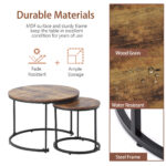 Round Coffee Table 2-Piece Set, Living Room Nesting Round Side Table Set of 2 - Image 6