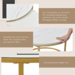 Modern Nesting Coffee Table, High-Gloss Marble Pattern, 2-Piece Round Set - Image 18