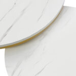 Modern Nesting Coffee Table, High-Gloss Marble Pattern, 2-Piece Round Set - Image 5