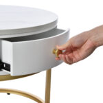 Modern Nesting Coffee Table, High-Gloss Marble Pattern, 2-Piece Round Set - Image 6