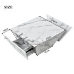 Modern Drum Coffee Table, Trapezoid White Marble Veneer Coffee Table, Living Room Table 70*70*38cm - Image 3