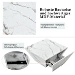 Modern Drum Coffee Table, Trapezoid White Marble Veneer Coffee Table, Living Room Table 70*70*38cm - Image 7
