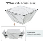 Modern Drum Coffee Table, Trapezoid White Marble Veneer Coffee Table, Living Room Table 70*70*38cm - Image 8