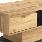 Wood Grain Coffee Table, with One Handleless Drawer, One Storage Compartment and Rear Storage, Double-Sided - Image 13