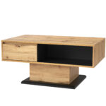 Wood Grain Coffee Table, with One Handleless Drawer, One Storage Compartment and Rear Storage, Double-Sided - Image 16