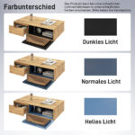 Wood Grain Coffee Table, with One Handleless Drawer, One Storage Compartment and Rear Storage, Double-Sided - Image 5