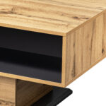 Wood Grain Coffee Table, with One Handleless Drawer, One Storage Compartment and Rear Storage, Double-Sided - Image 7
