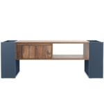 Wood Grain Coffee Table, with One Handleless Drawer, One Storage Compartment and Rear Storage, Double-Sided - Image 10