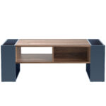 Wood Grain Coffee Table, with One Handleless Drawer, One Storage Compartment and Rear Storage, Double-Sided - Image 11