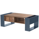 Wood Grain Coffee Table, with One Handleless Drawer, One Storage Compartment and Rear Storage, Double-Sided - Image 13