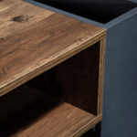 Wood Grain Coffee Table, with One Handleless Drawer, One Storage Compartment and Rear Storage, Double-Sided - Image 7