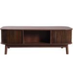 Rattan Coffee Table, Drawers with Rattan and Sliding Doors with Solid Wood Slats, Solid Wood Material - Image 18