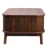 Rattan Coffee Table, Drawers with Rattan and Sliding Doors with Solid Wood Slats, Solid Wood Material - Image 20