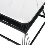 2-Piece Set Modern Side Tables, MDF in Marble Look, White High-Gloss Black Steel Frame - Image 38