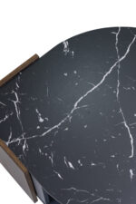 Coffee Table, Textured Coffee Table in Marble and Walnut Contrast Colors, Living Room Table - Image 11