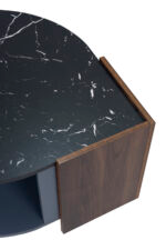 Coffee Table, Textured Coffee Table in Marble and Walnut Contrast Colors, Living Room Table - Image 12