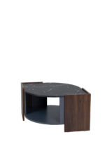 Coffee Table, Textured Coffee Table in Marble and Walnut Contrast Colors, Living Room Table - Image 15