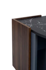 Coffee Table, Textured Coffee Table in Marble and Walnut Contrast Colors, Living Room Table - Image 16