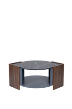 Coffee Table, Textured Coffee Table in Marble and Walnut Contrast Colors, Living Room Table - Image 18