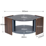 Coffee Table, Textured Coffee Table in Marble and Walnut Contrast Colors, Living Room Table - Image 2