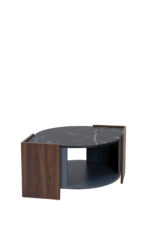 Coffee Table, Textured Coffee Table in Marble and Walnut Contrast Colors, Living Room Table - Image 20