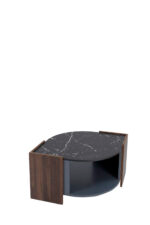 Coffee Table, Textured Coffee Table in Marble and Walnut Contrast Colors, Living Room Table - Image 22