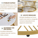 2 in 1 Round MDF Coffee Table, Side Table with Marble Table Top and Drawers Made of Plastic - Image 7