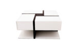 High-Gloss Coffee Table, Table with 4 Drawers, Unique Color Matching and Line Design, Storage Below - Image 10