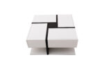 High-Gloss Coffee Table, Table with 4 Drawers, Unique Color Matching and Line Design, Storage Below - Image 14