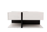 High-Gloss Coffee Table, Table with 4 Drawers, Unique Color Matching and Line Design, Storage Below - Image 16