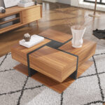 Coffee Table, Table with 4 Drawers, Unique Color Matching and Line Design, Storage Below. 78x78x40 cm - Image 12